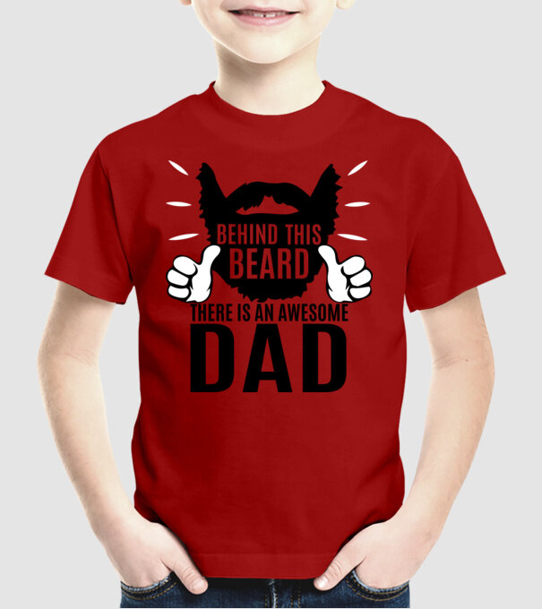 În spatele acestei bărbi se află un tată cool (engleză) model roșu pe tricou