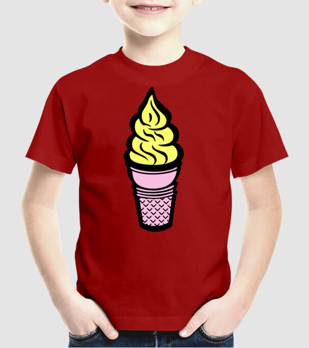 Înghețată model roșu pe tricou