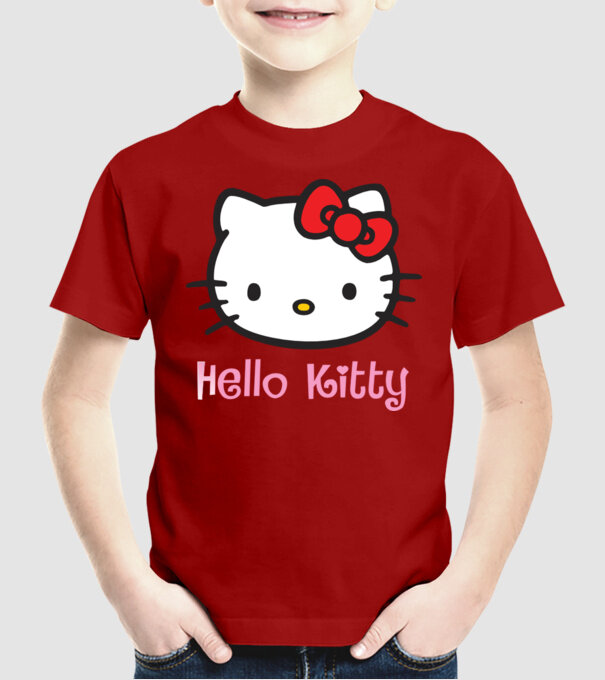 Hello Kitty model roșu pe tricou