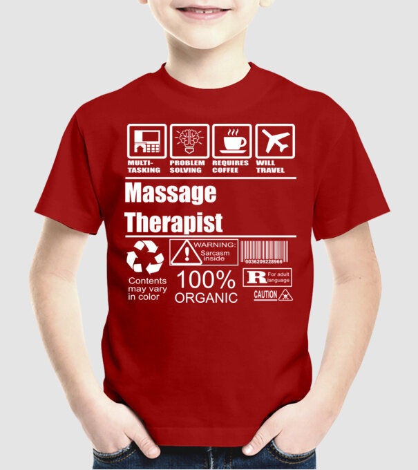 Massage teraphist model roșu pe tricou