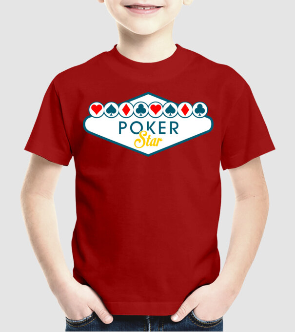 Star Poker model roșu pe tricou
