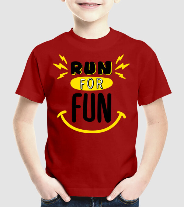 Run for fun model roșu pe tricou