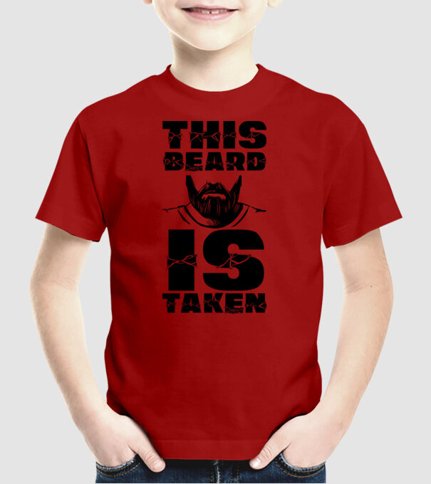 This beard is taken model roșu pe tricou