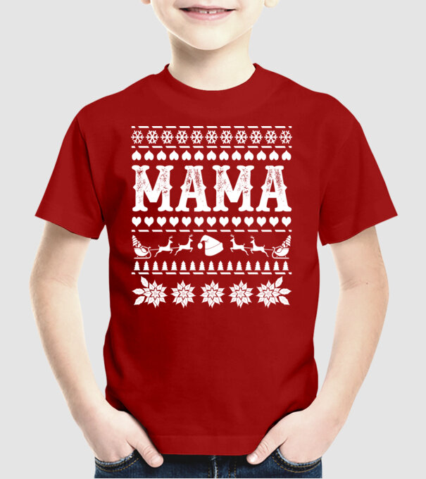 Mama Crăciun model roșu pe tricou