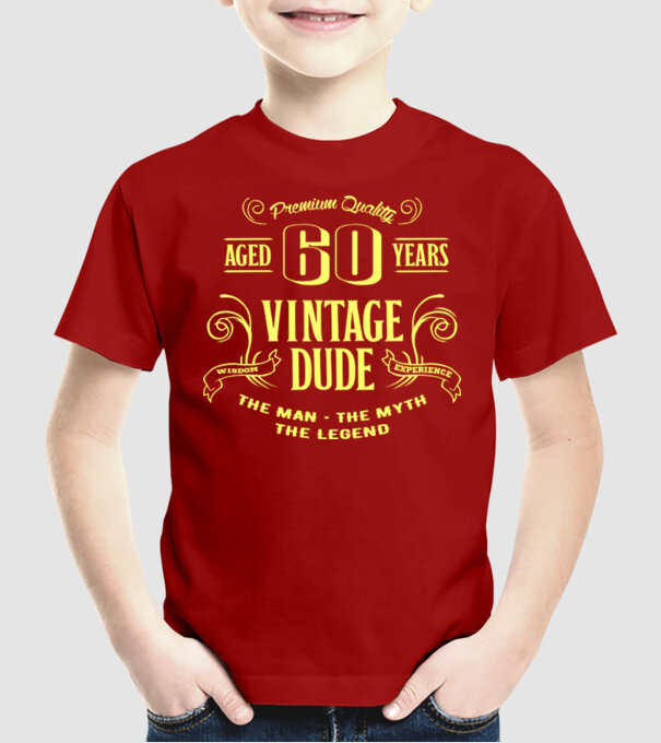 Vintage Dude - 60 model roșu pe tricou