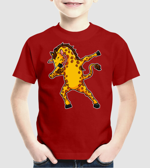 Girafă DAB model roșu pe tricou