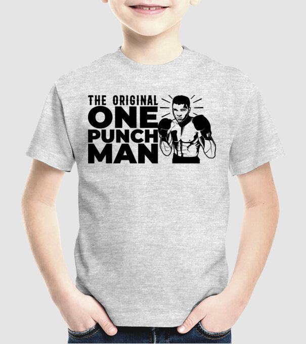 Ali the original one punch man model gri pe tricou