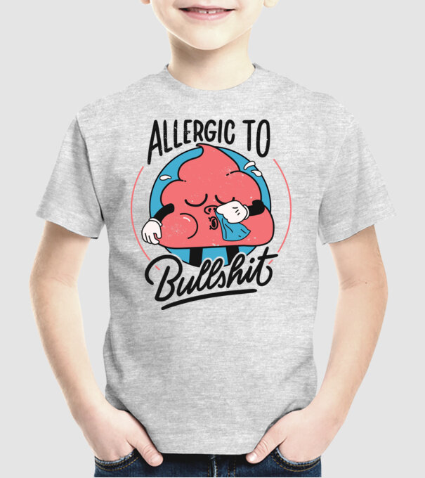 Allergic to bullshit antisocial model gri pe tricou