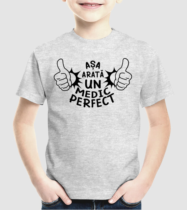 Așa arată un MEDIC perfect model gri pe tricou