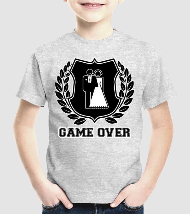 Bachelor GAME OVER model gri pe tricou