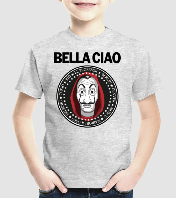 bella ciao stroke model gri pe tricou
