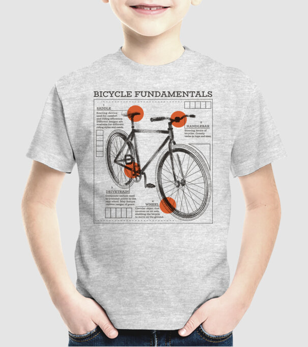 Bicycle fundamentals model gri pe tricou