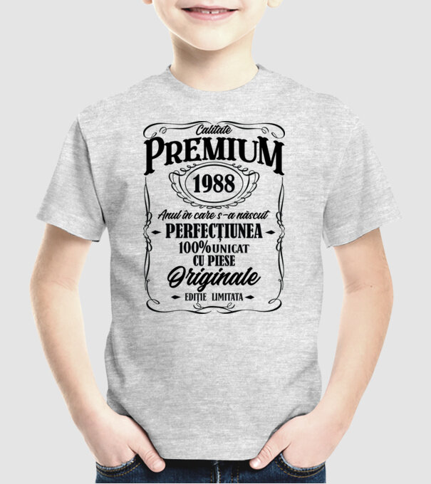 calitate premium -1988 - anul în care s-a născut - perfecțiunea - 100% unicat, cu piese originale, ediție limitată model gri pe tricou