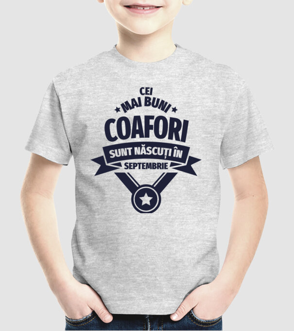Cei mai buni coafori sunt născuți în Septembrie model gri pe tricou