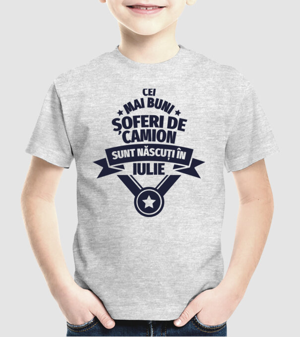 Cei mai buni șoferi de camion sunt născuți în Iulie model gri pe tricou