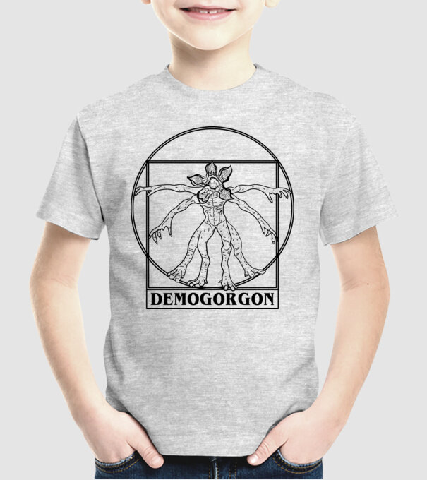demogorgon da vinci model gri pe tricou