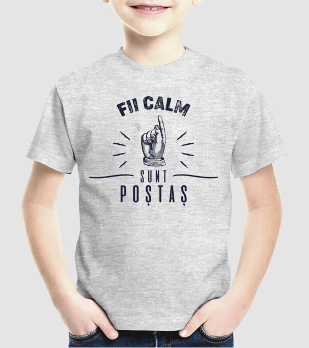 Fii calm, sunt poștaș model gri pe tricou