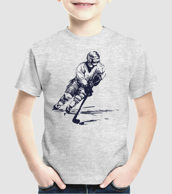 Hockey player model gri pe tricou