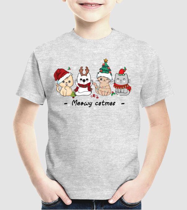 Meowy catmas 2 model gri pe tricou
