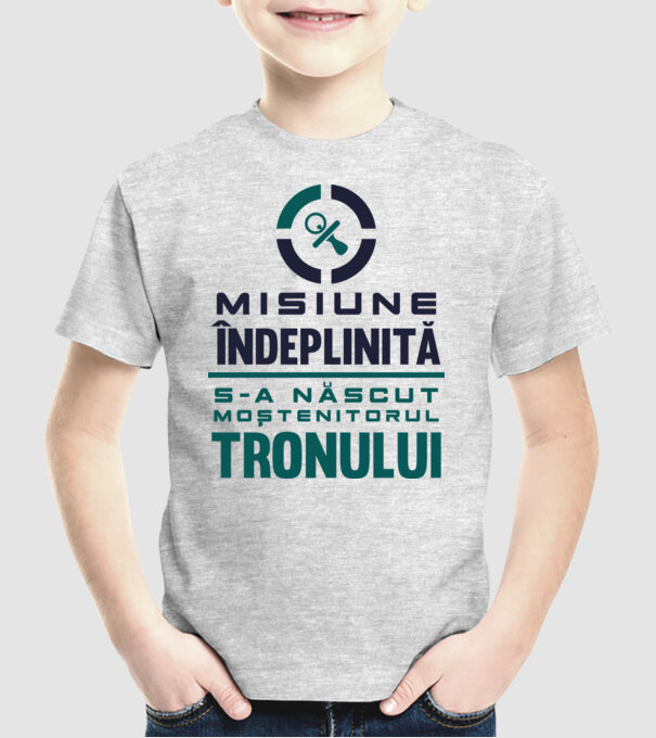Misiune îndeplinită model gri pe tricou
