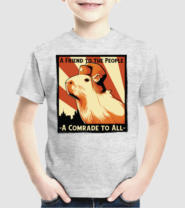 Soviet Capybara model gri pe tricou