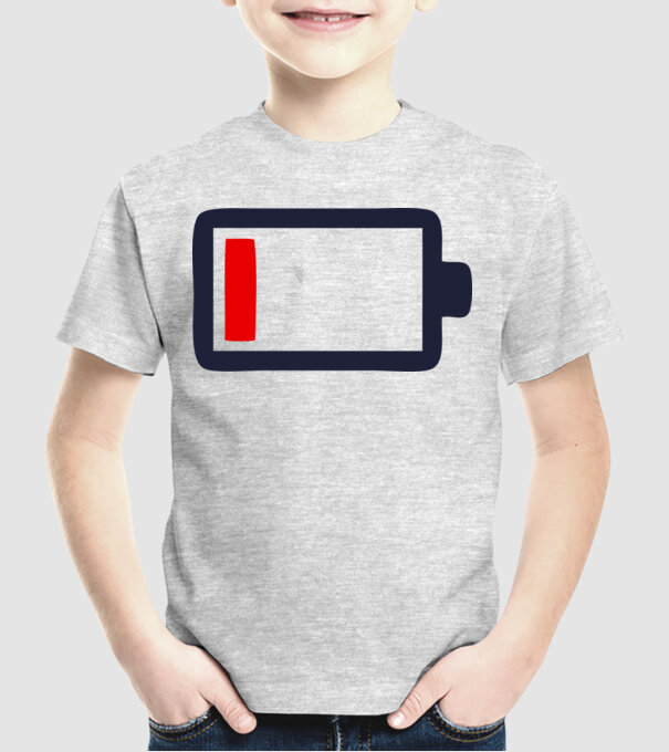 Nivel baterie scăzut model gri pe tricou