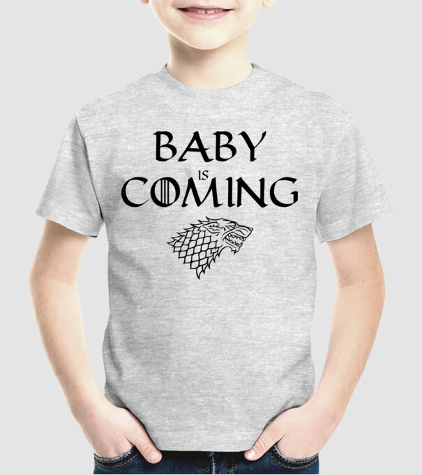 Baby is coming model gri pe tricou