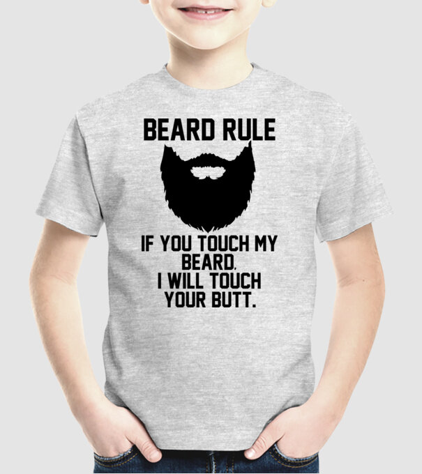 Beard Rules model gri pe tricou