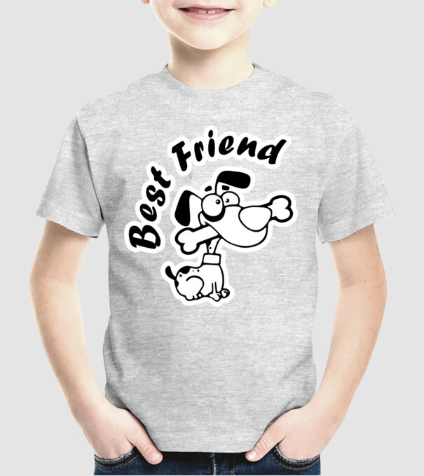 Best Friends model gri pe tricou
