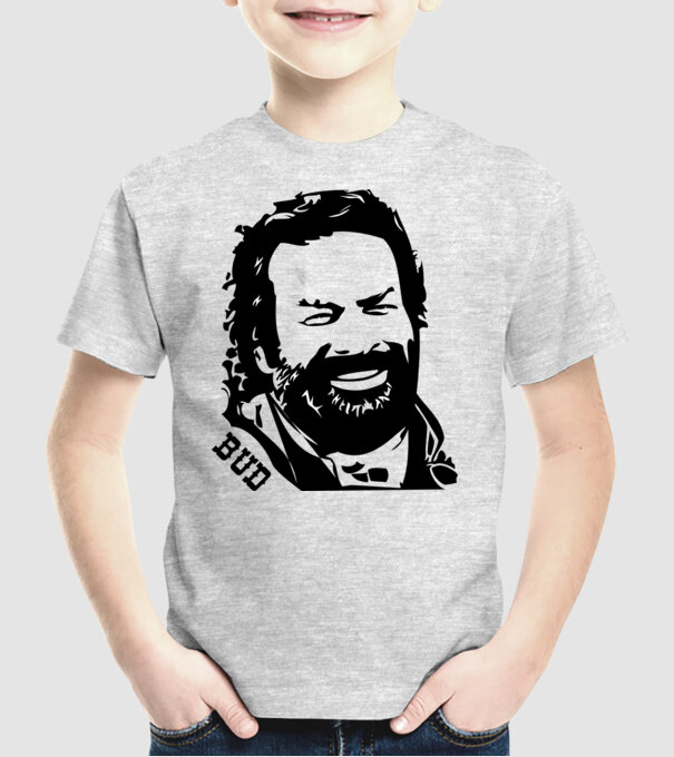 Față Bud Spencer model gri pe tricou