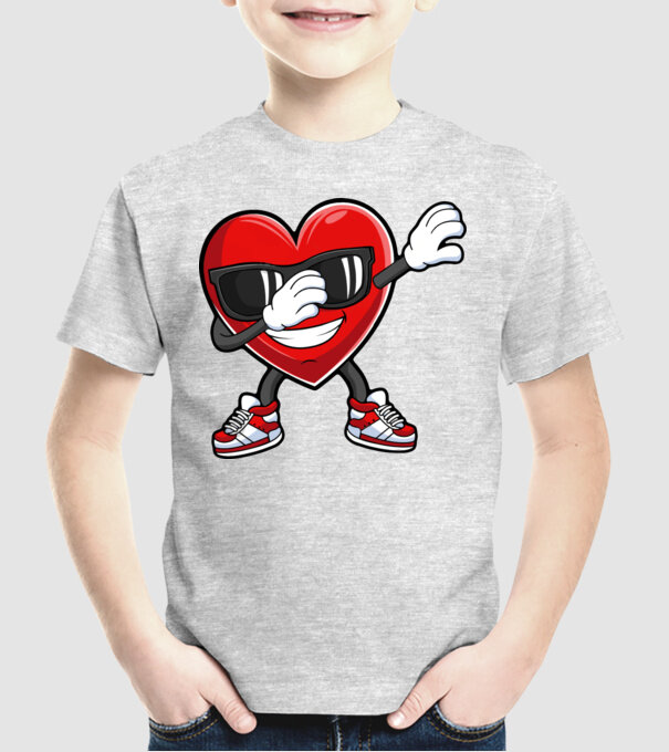 Dab inima model gri pe tricou