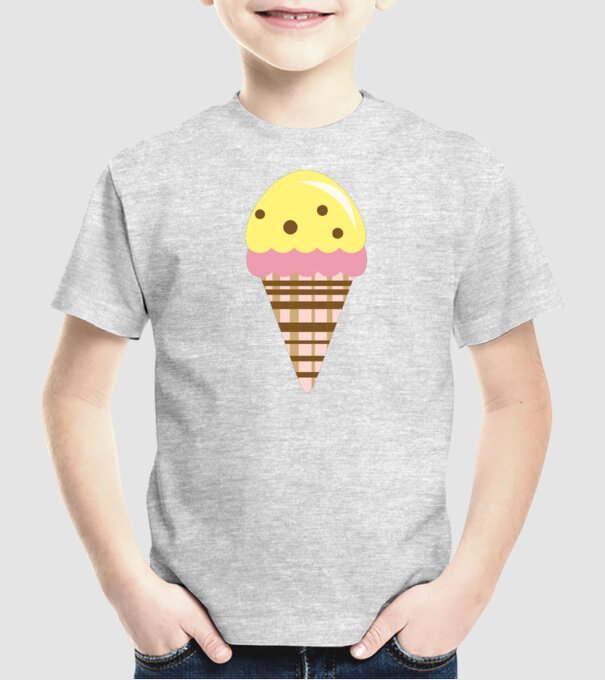 înghețată model gri pe tricou