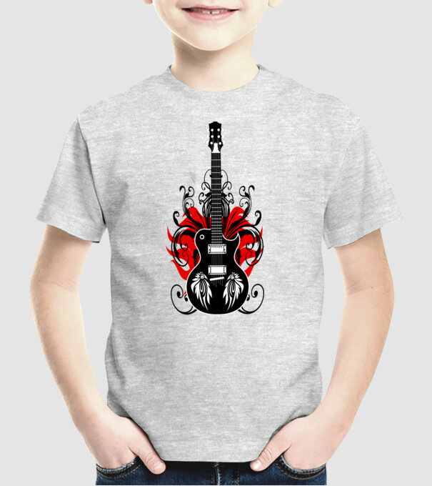 Chitară model gri pe tricou