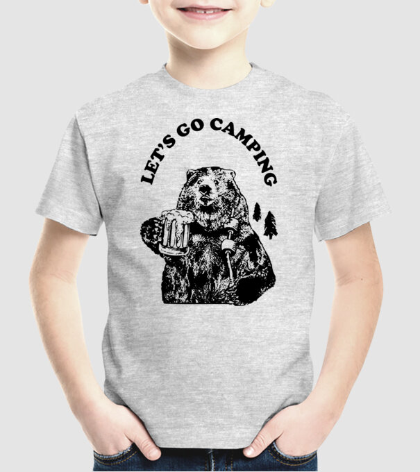 Lets go camping model gri pe tricou