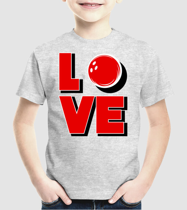 Love bowling model gri pe tricou