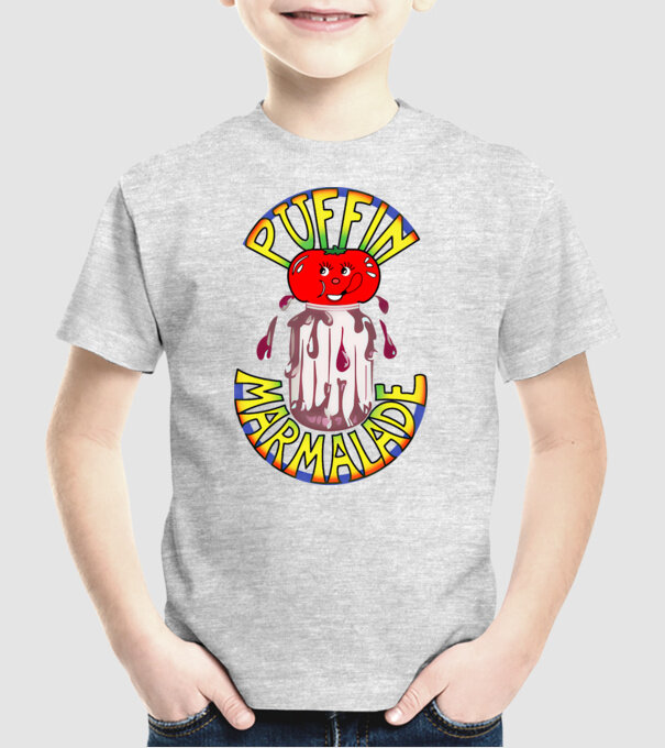 Gem puffin model gri pe tricou