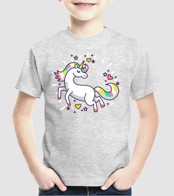 Unicorn Spark model gri pe tricou