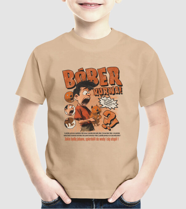 Bobr Kurwa comic model nisipiu pe tricou