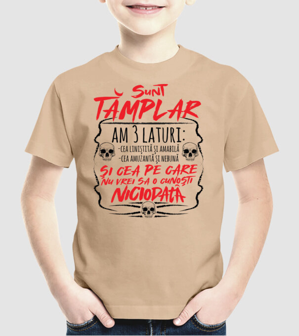 sunt tâmplar am 3 laturi model nisipiu pe tricou