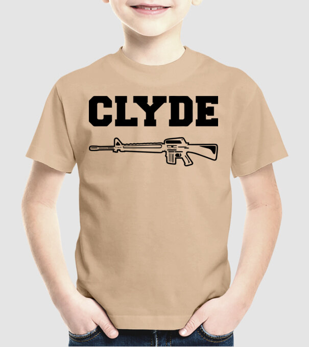 Clyde model nisipiu pe tricou
