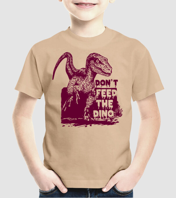 Dont feed the dino model nisipiu pe tricou