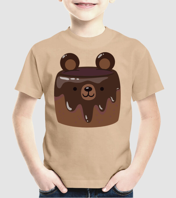 Ursuleț prăjitură model nisipiu pe tricou