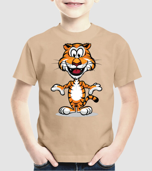 tigru model nisipiu pe tricou