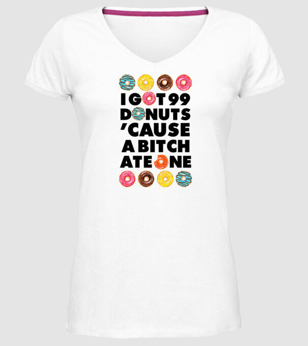 A bitch eat one model alb pe tricou
