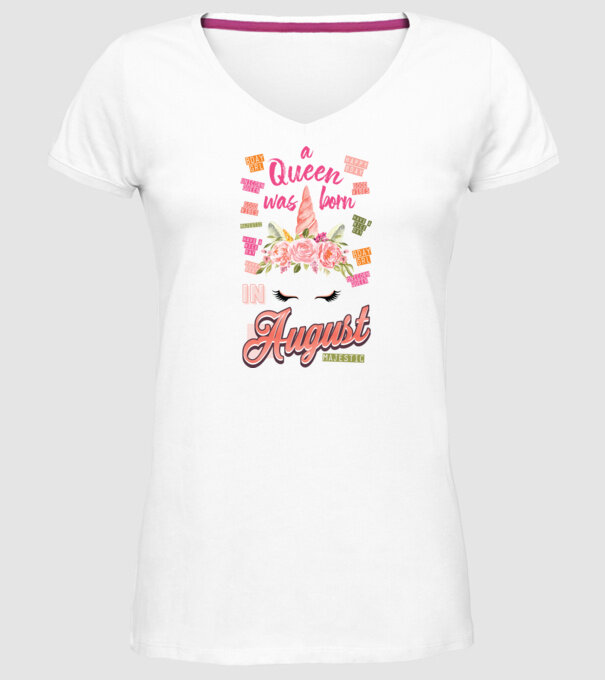 A queen was born in AUGUSZTUS model alb pe tricou