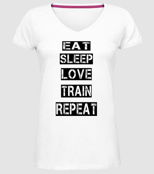 AET SLEEP LOVE TRAIN model alb pe tricou
