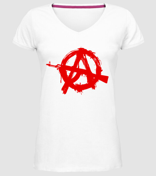 Akanarchy model alb pe tricou