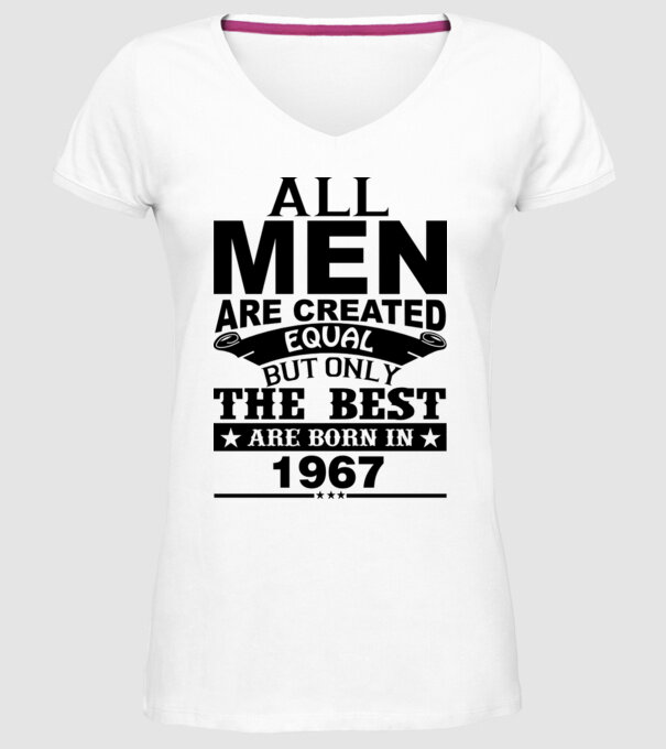 All men are created - 1967 model alb pe tricou