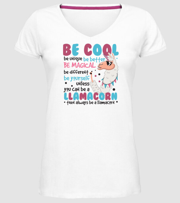 Always be a llamacorn model alb pe tricou