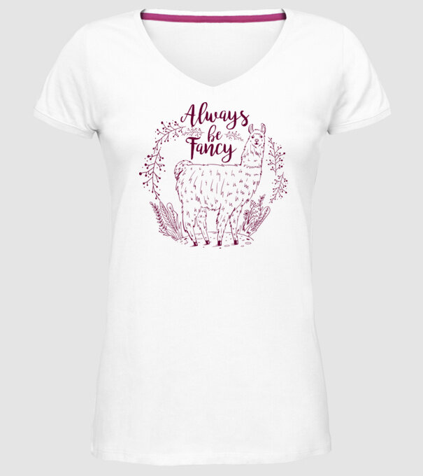 Always be fancy model alb pe tricou